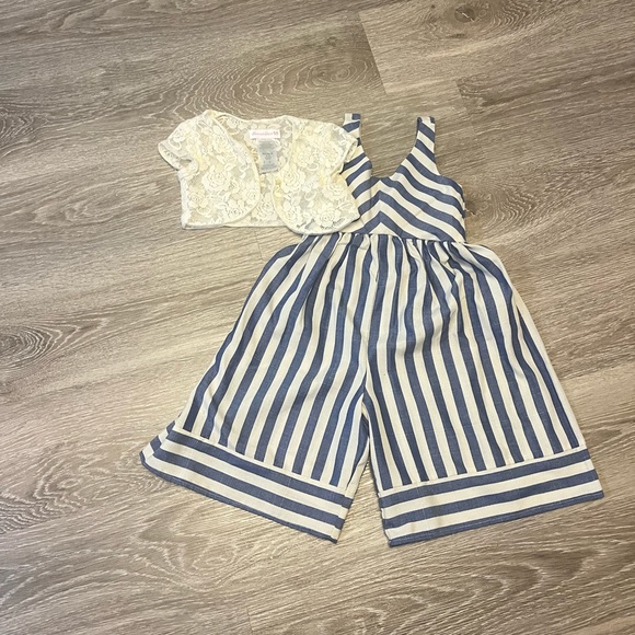 Girls 2 piece Romper set with jacket - Picture 2 of 2